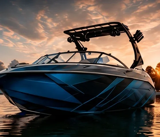 Bateau wrappé livré, prêt pour l'eau